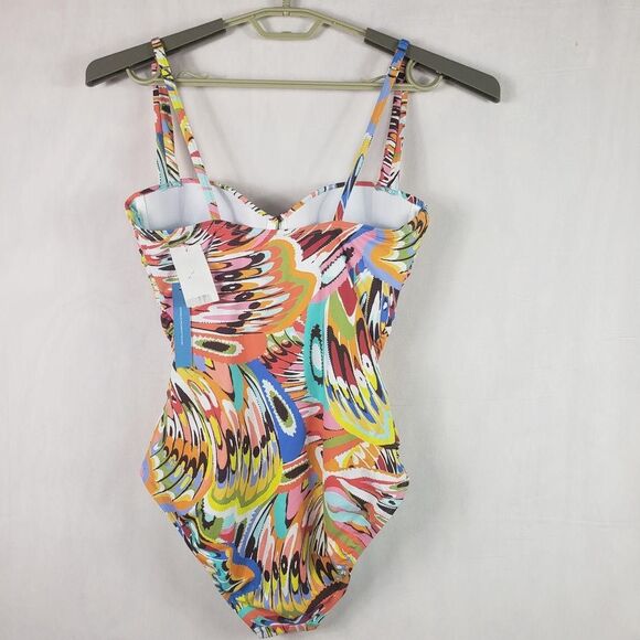 Bleu Rod Beattie Swimsuit One Piece Womens 12 Multicolor Ruched Sweetheart - Picture 4 of 13